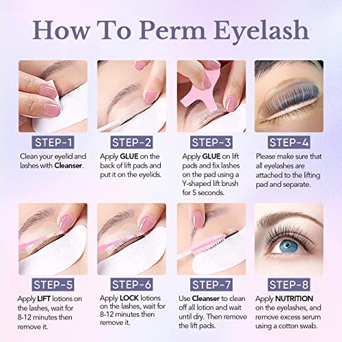 Libeauty Lash Lift and Brow Lamination 2 in 1 Kit, Eyelash Perm Sachet Disposable Professional Quality Quick Lash Lifting, Semi-Permanent Curling