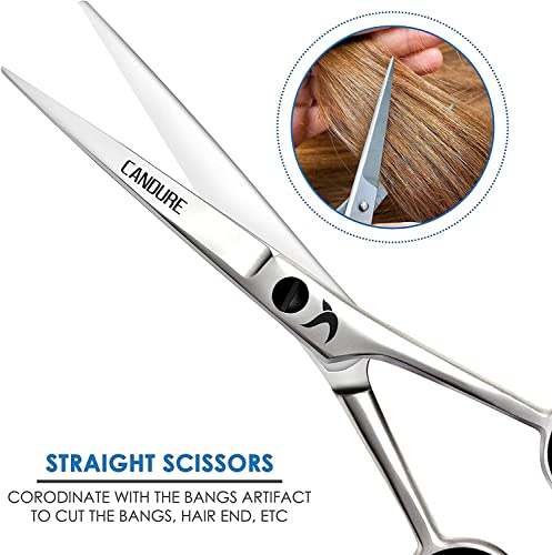CANDURE Hairdressing Barber Hair Scissor for Professional Hairdressers Barbers Stainless Steel Hair Cutting Shears - For Salon Barbers, Men, Wome