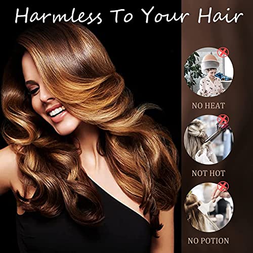 Heatless Curling Rod Headband, Silky Heatless Hair Curler with Hairpin, No Heat Wave Styling Tools for Long Medium Hair(Pink)