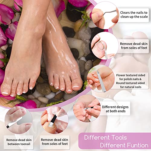 Ingrown Toenail Tool Pedicure Tool Kit 6pcs, Ingrown Toe Nail File and Nail Lifter Cuticle Pusher Pedicure Set, Sharp Blade Pedicure Knives Kit P