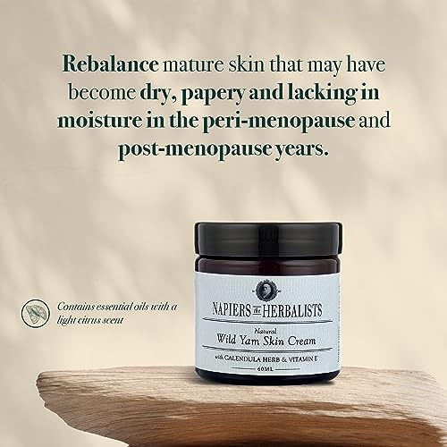 Napiers Vegan Wild Yam and Marigold Cream - Natural Relief for Menopause and Perimenopause Symptoms and Dry Skin - 60 ML (Light Citrus Scent)