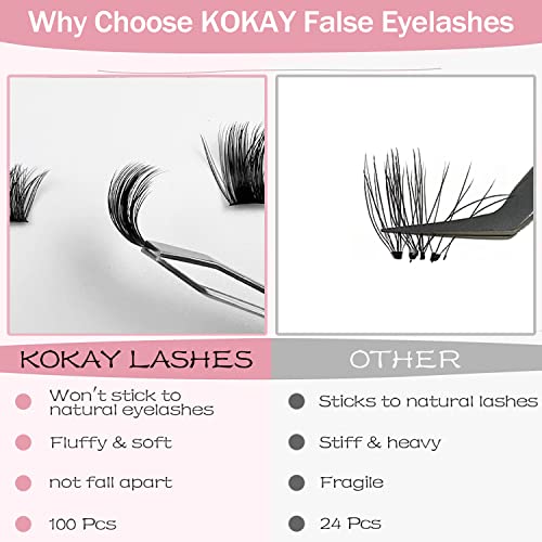 Cluster Lashes 120Pcs 10-16mm Individual Lashes D Curl Professional Lash Extension Kit, DIY False Eyelashes Fluffy Reusable Soft (10-16mm, 120 Cl