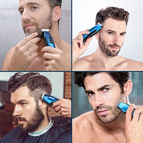 Hair Clippers Beard Trimmer for Men, Telfun Professional Cordless Hair Trimmer Set, USB Rechargeable Led Display 3 Speed Adjustment Electric Hair