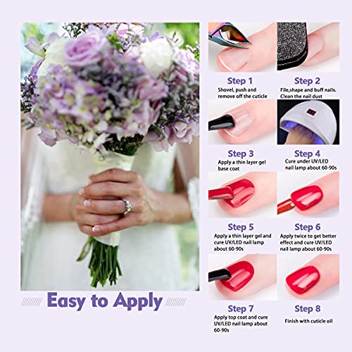 GZMAYUEN Nude UV Gel Nail Polish 10ML Pink UV/LED Soak-Off Gel Polish Set Long Lasting Nail Gel Varnish Nail Art Salon Manicure Kit 6Pcs