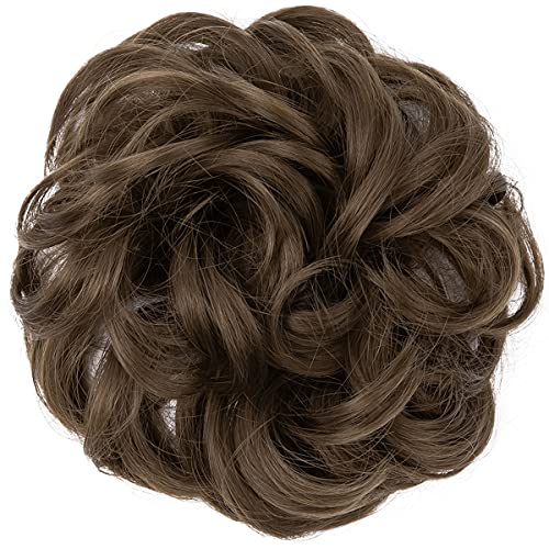 Messy Hair Bun Extensions Curly Wavy Hair Scrunchies for Women Girls Large Synthetic Donut Updo Hair Pieces Hair Chignons