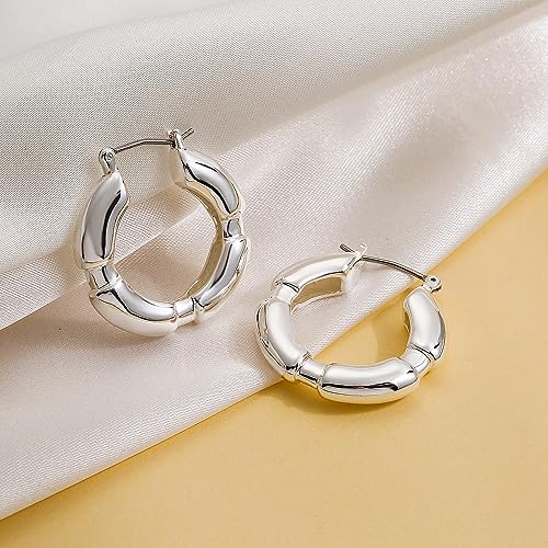 Rajputana 14K Huggie Earrings Hoop Earrings for Women Girls, Elliptical Cartilage Earrings Hypoallergenic Jewellery