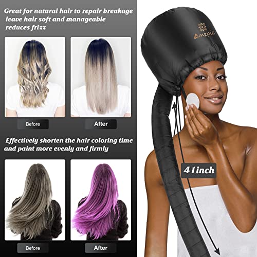 Bonnet Hood Hair Dryer Attachment - Soft, Adjustable Extra Large Bonnet Hair Dryer for Speeds Up Drying Time at Home, Easy to Use for Styling, Cu