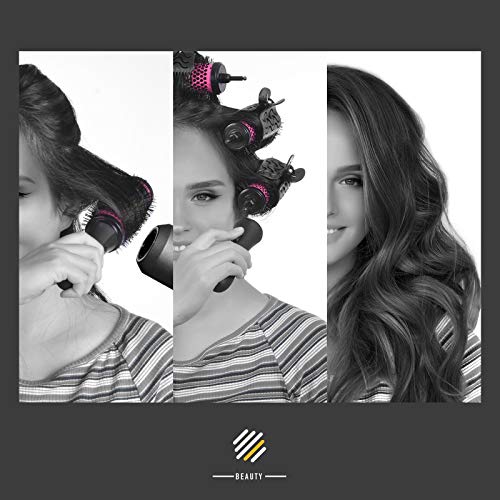 Hivexagon Round Hair Brush Set with Detachable Barrels Styling Tool,6 Barrels 1 Handle 6 Clips,3 Barrel Sizes - Small Medium Large