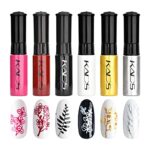 6 Colors Nail Polish Set Stamping Polish Detailed Painting Plastic Bottle Colourful Pigment Nail Art DIY Manicure Design Drawing Tool 10ml (6P)