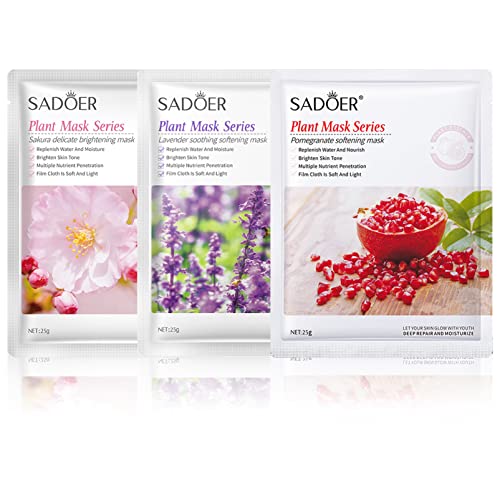 Hydrating Face Mask,Hydrating Moisturising Face Sheet Masks Nourishing Improves Skin Face Care,Face Mask Set for Dehydrated, Dull and Tired Skin,