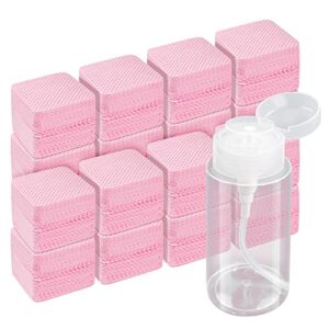 1080 PCS Lint Free Wipes for Nails, Pink Nail Eyelash Extension Wipes, Super Absorbent Soft Non-Woven with a Pump Dispenser Bottle Disposable Nai