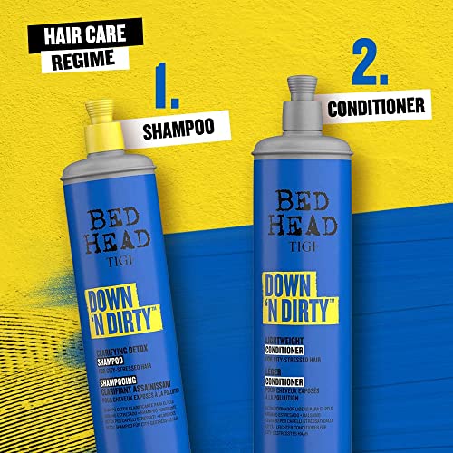 Bed Head by TIGI - Down N' Dirty Clarifying Detox Shampoo - Removes Build-Up - For All Hair Types - 600ml