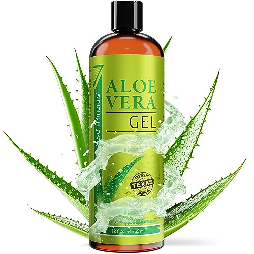 Seven Minerals Organic Aloe Vera Gel with 100% Pure Aloe from Freshly Cut Aloe - NO ACRYLATES & CROSSPOLYMERS, so it absorbs rapidly with No stic