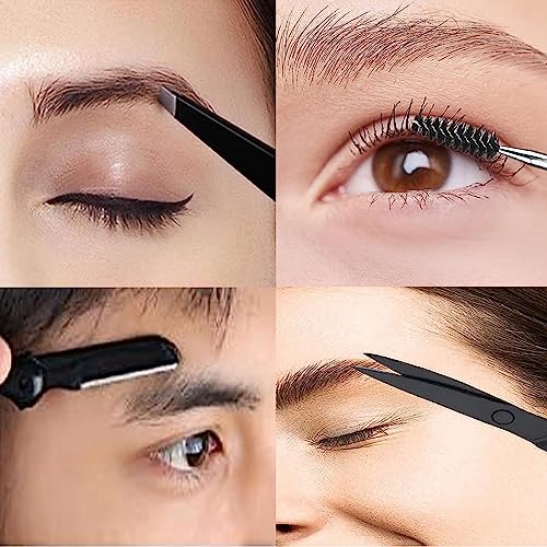 Eyebrow Set, 5-in-1 Eyebrow Trimming Set, Eyebrow Scissors Eyebrow Tweezers Eyebrow Comb Eyebrow Scissors, Eyebrow Trimming Kit Professional Eyeb