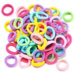 Rpanle 100 Pieces Elastic Hair Ties, Candy Color Seamless Girls Hairbands, Hair Elastic Bands Ponytail Holders, 3 cm Hair Bands Hair Bobbles for