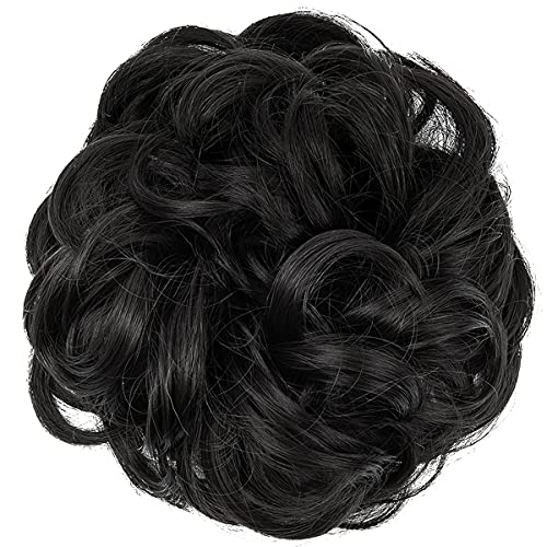 Messy Hair Bun Extensions Curly Wavy Hair Scrunchies for Women Girls Large Synthetic Donut Updo Hair Pieces Hair Chignons