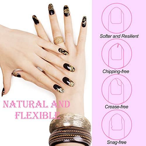 Chennyfun Nail Tips and Glue Gel Kit, Clear Coffin Nail Tips, 500Pcs Acrylic Fake Nails Tips Ballerina False Nails Easy Nail Extension Set with U