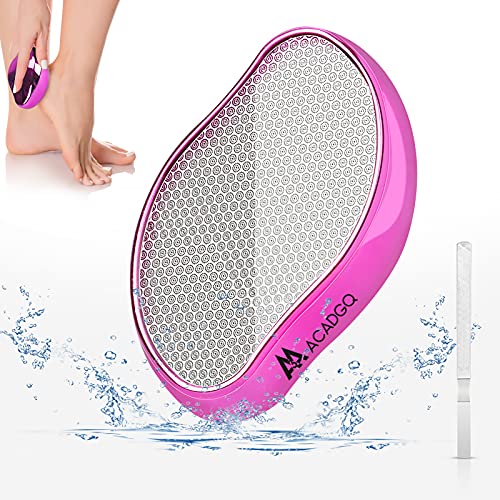 A3A ACADGQ Foot File - Double-Sided Nano Glass Callus Remover & Crystal Hair Eraser 2-in-1, Safe & Quick Callus Remover for Feet, Epilator for Wo