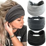 Headbands For Women's Hair,3pcs Women's Elastic Headbands Knotted Hair Band Hair Accessories For Girls And Women,Fashion Adult Scarfs Hairbands E