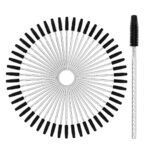 vgggrd 50 Pcs Disposable Eyelash Brushes, Eyelash Brush Makeup Tools for Lash Extensions, Eyebrow Castor Oil Brush Makeup Tool (Black)