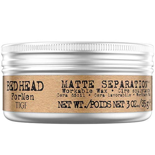 Bed Head For Men by TIGI - Matte Separation Workable Wax - Professional Firm Hold Hair Wax for Men - Hair Styling Product Formulated With Beeswax
