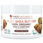 PraNaturals 100% Organic Shea Butter 300ml, Pure Raw Unrefined A Grade African Ivory All-Natural, Smooth Shea Nut Lip Balm Body Butter Moisturise