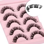 False Eyelashes Cluster D Curl Russian Strip Lash Natural Look Fluffy Wispy Individual Cat Eye Lashes DIY 50 Cluster Eyelashes Extension 3D Volum