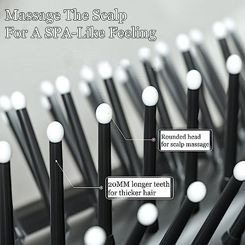 Hair Brush, Detangling Hairbrush With Mirror Travel Mini Small Paddle Brush Folding Hair Comb For Thick Curly Thin Long Short Wet Dry Hair Mens W