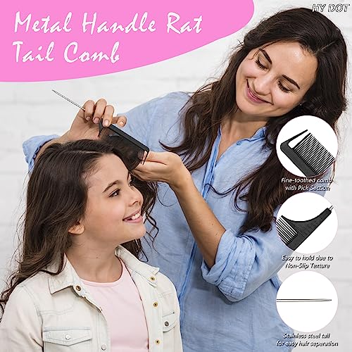 Hair Braiding Tool Rat Tail Comb French Braid Loop Tool - Hair Pull Through Tool Metal Pin Tail Comb - Parting Comb hair looping Tool Elastic Hai
