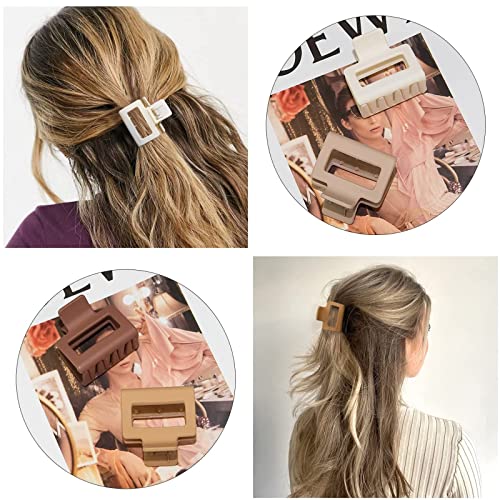 Small Claw Clips,8 Pcs Hair Clips,Claw Clip For Women Girls Thin/Medium/Thick/Hair,Square Matte Nonslip Mini Hair Claw Hair Accessories For Women