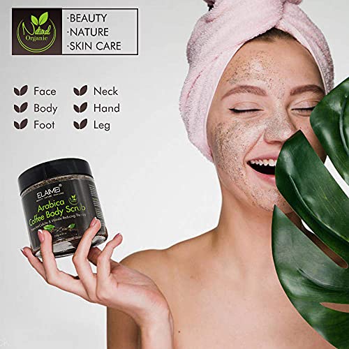 Natural Coffee Scrub with Organic Coffee Body Scrub, Best Acne, Anti Cellulite and Stretch Mark treatment, Spider Vein Therapy for Varicose Veins
