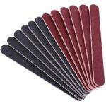 12 Pieces Pack Professional Nail File Set Dual Sided 100/180 Grit Emery Board Manicure Tools For Nail Grooming and Styling Fingernail Buffering F