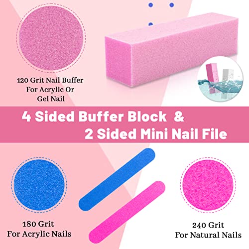 Nail Buffer Block 10PCS, 120 Grit Nail Buffers, 10PCS Mini Nail Files, Nail Files and Buffers Sanding Blocks for Gel Natural Acrylic Nails, Nail