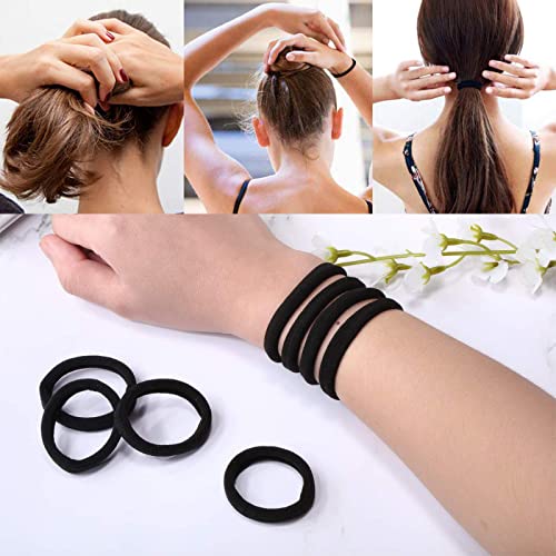 ILamourCar Hair Bobbles for Women, 50 Pack Soft Hair Ties No Damage, Seamless Hair Bands for Thick Curly Hair, Strong Elastic Ponytail Holders Ha