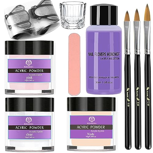 Acrylic Powder Set - Colorful Acrylic Nail Powder Powder for Acrylic Nails Extension 3Colors Set