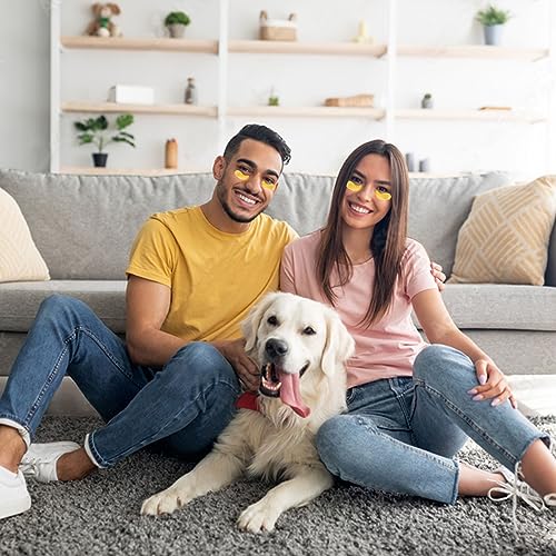 24K Gold Eye Mask, Jiasoval 16 Pairs Under Eye Patches Skin Treatment Mask, Crystal Collagen Under Eye Mask for Reducing Dark Circles, Moisturizi