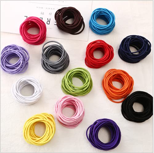 FEIFEI'S BOW 50Pcs Girls Women 2.5mm Thin School Uniform Endless Hair Elastics Bobbles Hair Ties Bands Ponios Ponytail Holders (Burgundy)