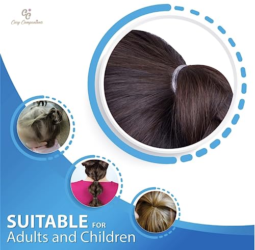 Cosy Companions™ 250x Clear Elastic Hair Bands, Elastic Hair Ties, Hair Band, Hair Elastic, Small Hair Bands, Clear Hair Bands, Rubber Bands For