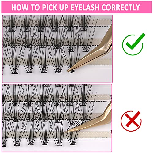 Fenshine Cluster Eyelash Extensions 240pcs 10D/20D Cluster Eyelashes Mixed, 0.07 D Curl Natural False Eyelashes Cluster Soft Individual Lashes Cl