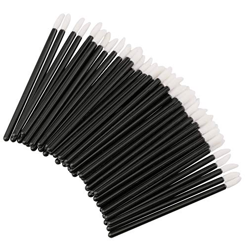 G2PLUS 100 PCS Disposable Lip Brushes - Black Disposable Lip Wands - Lipstick Lip Applicator Wands for Lips, Eyes and Makeup Application