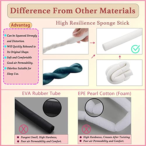 High Resilience Sponge Heatless Curling Rod Headband, Women Curls, Soft and Comfortable Sleep Silk No Heat Curls Ribbon, Adjustable Wave Iron Kit
