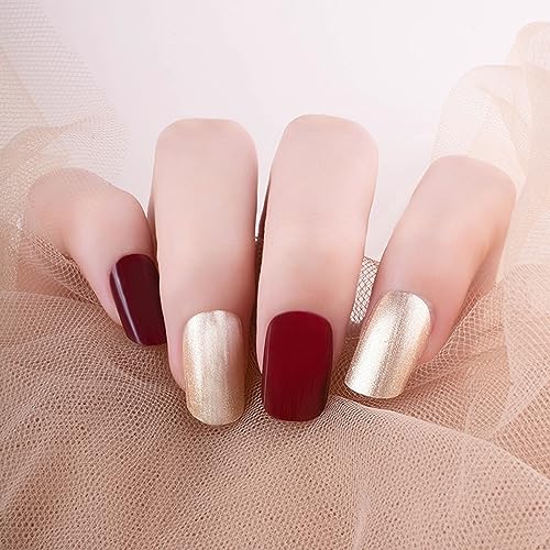Gold Glitter Nail Polish - Champagne Color Nail Polish - Quick Drying Long-Lasting Nail Varnish - Peel Off Nail Polish No UV Needed - No Odor Non