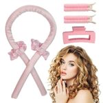 Heatless Curling Rod Headband for Rollers - High Resilience Rubber Heatless Curlers Headband Soft Silk No Heats Curling With Hair Rollers Lazy DI