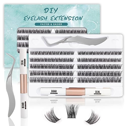 Cluster Lashes SISILILY Individual Lashes 72 Lash Clusters C D Curl Individual Cluster eyelashes DIY Lash Extensions Reusable False Eyelashes 3D