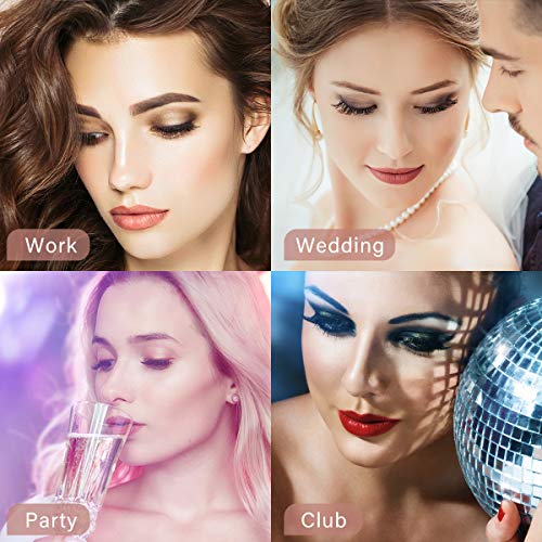 Magnetic Eyelashes with Eyeliner, 6 Pairs 3D Natural Look Magnetic Eyeliner and Lashes Kit, 2 Tubes Long Lasting Magnetic Eyeliner 10mL, Mirror B