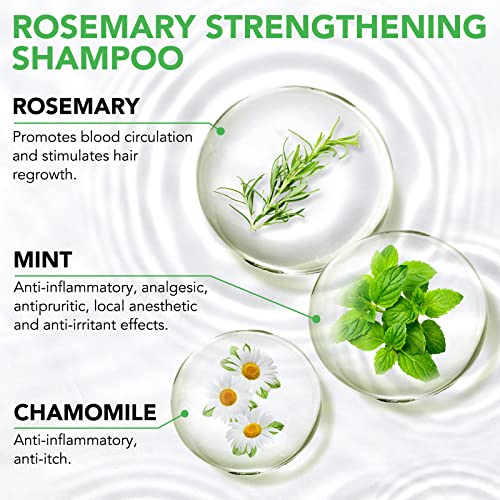Rosemary Shampoo, 300ml Rosemary Shampoo for Cleanse Hair, Helps Improve Hair Growth, Moisturize & Soften Hair, Hair Care Shampoo for Hair Loss,