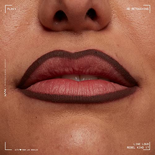 NYX Professional Makeup Matte Lip Liner, Transfer-, Fade- and Smudge-proof, Long-lasting, Line Loud, 17 Rebel Kind