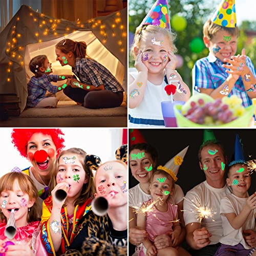 MarckersHome Glitter Tattoos Kit, Temporary Tattoo For Kids, With Unicorn Mermaid Tattoo, 12 Colors Glitter, Unique Stencils, Great Birthday Part