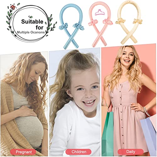 Heatless Curling Rod Headband, ZAHRVIA No Heat Silk Curls Headband Sleep In Overnight Soft Headband Wave Formers Hair Curlers DIY Hair Styling To
