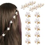 12 Pcs Pearl Hair Clips for Women Girls, Faux Pearl Claw Clips Flower Design Bangs Clips Small Flower Hair Clips Non-slip Hair Accessories for Ha